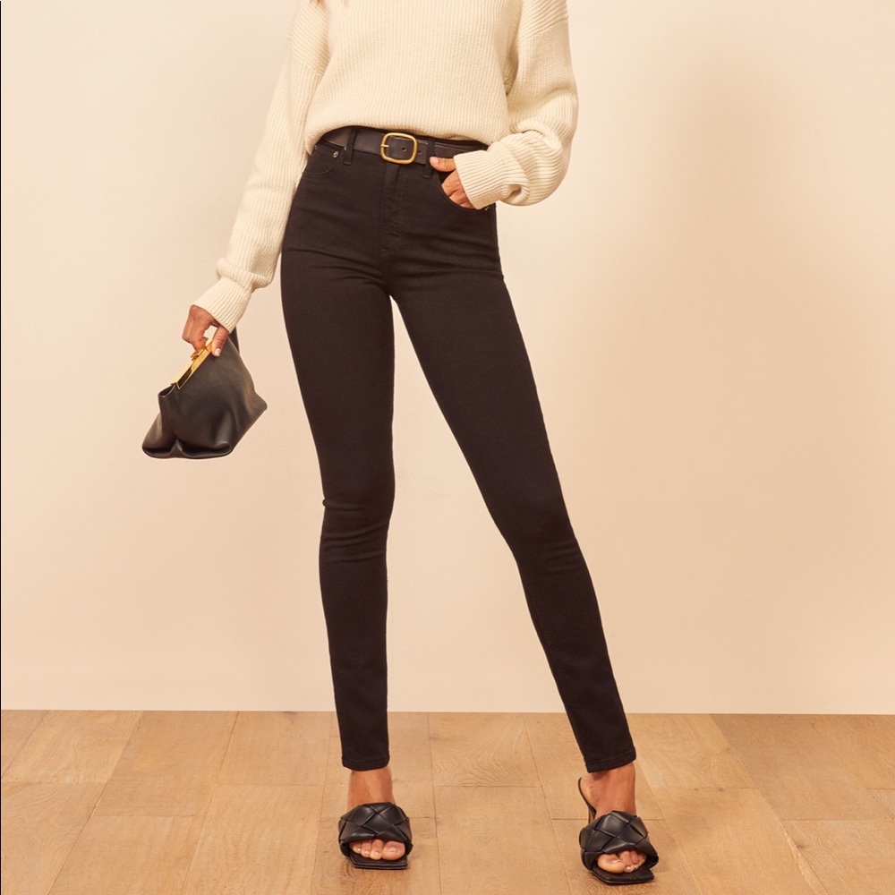 Reformation 🖤 Ultra High Rise Skinny Jeans, 23, black